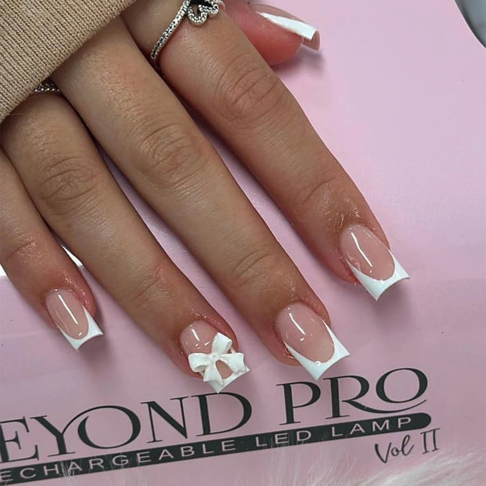  Pink French Style Press on Nails