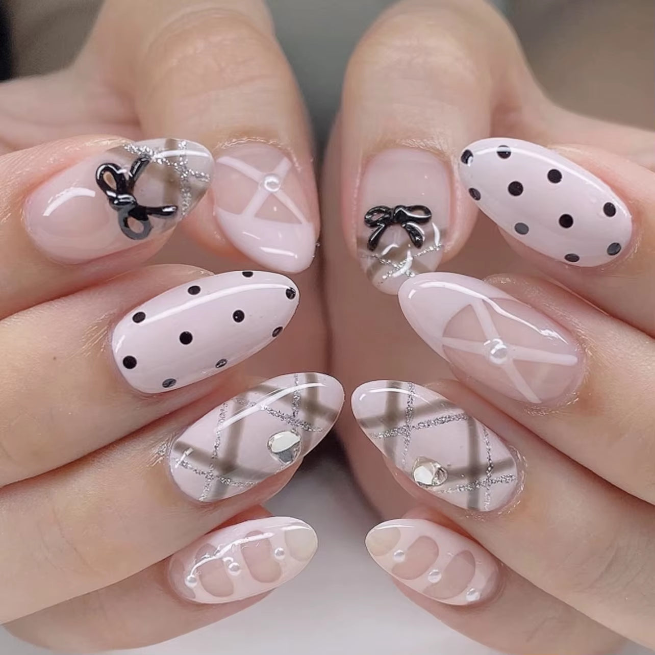 Pink French Style Press on Nails