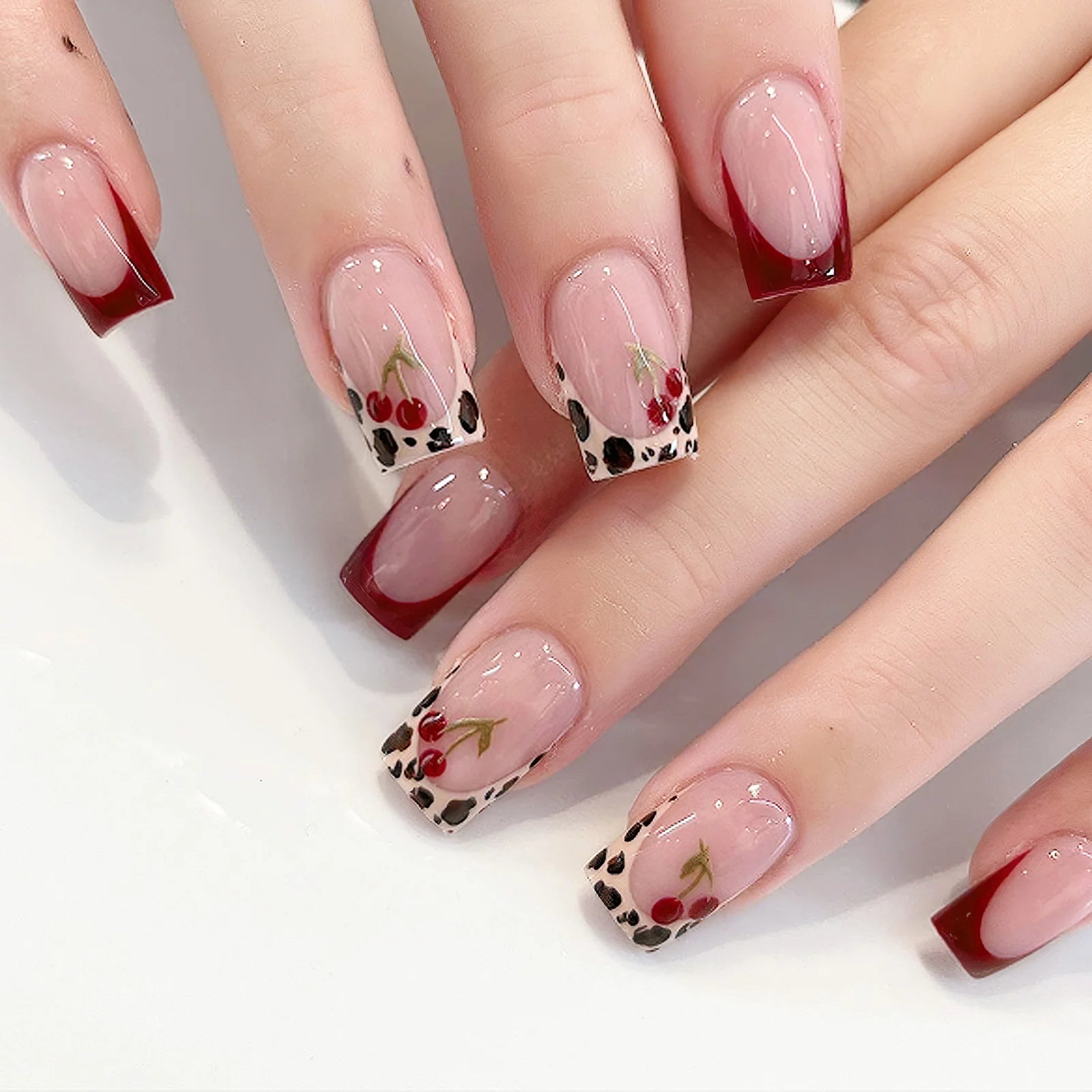 Pink French Style Press on Nails