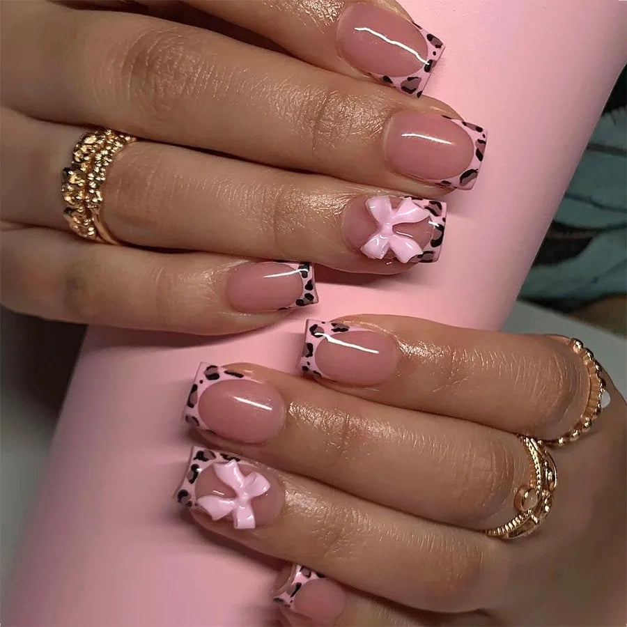  Pink French Style Press on Nails