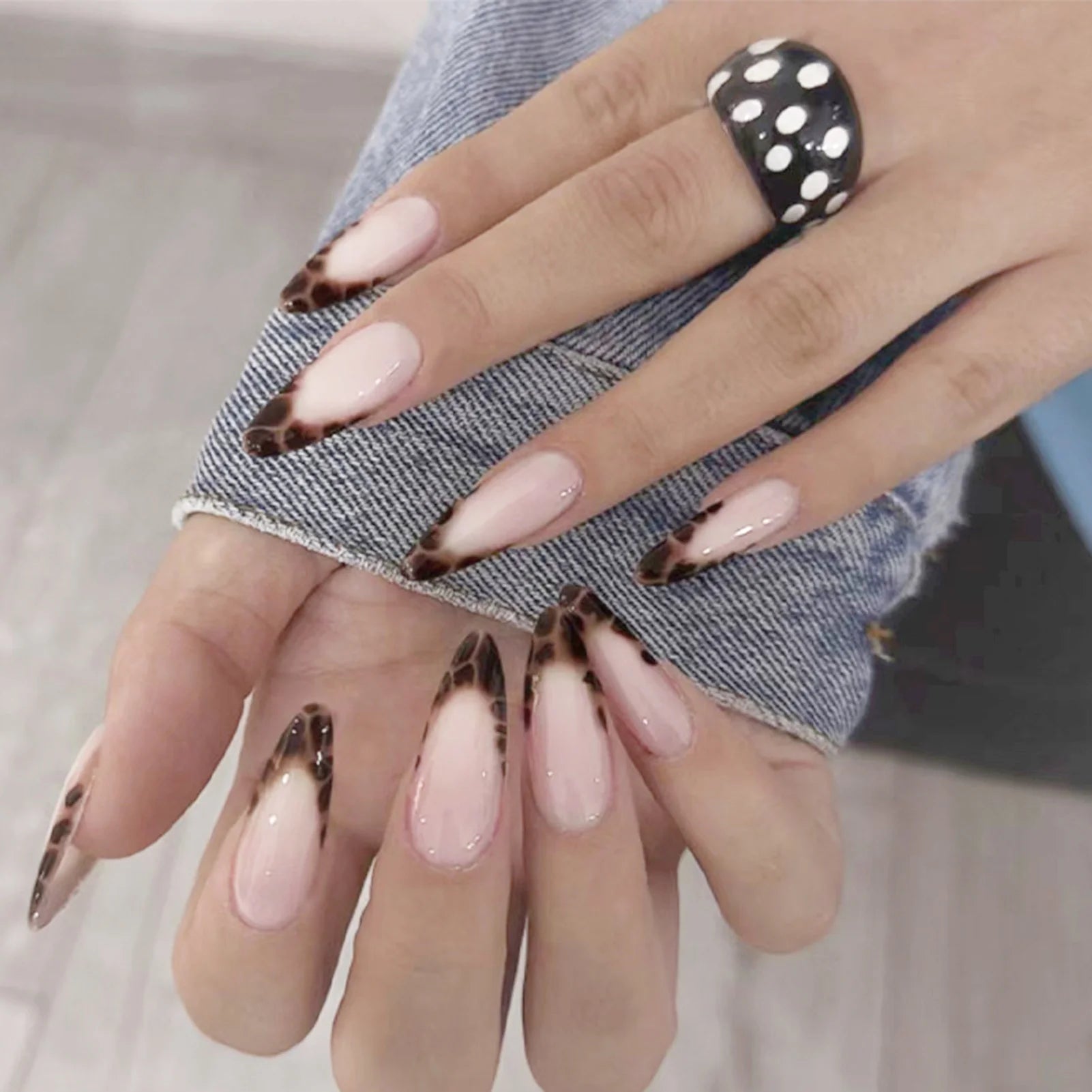  Pink French Style Press on Nails